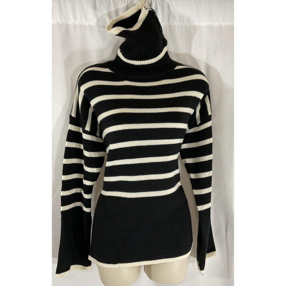 NWT Stylewe Black and White Turtleneck Sweater SZ Small